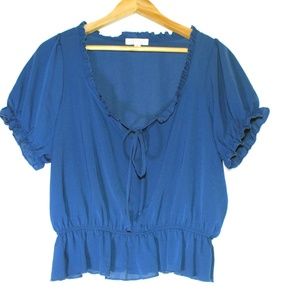Ultra Flirt - New York - LA -Blue Chiffon Blouse